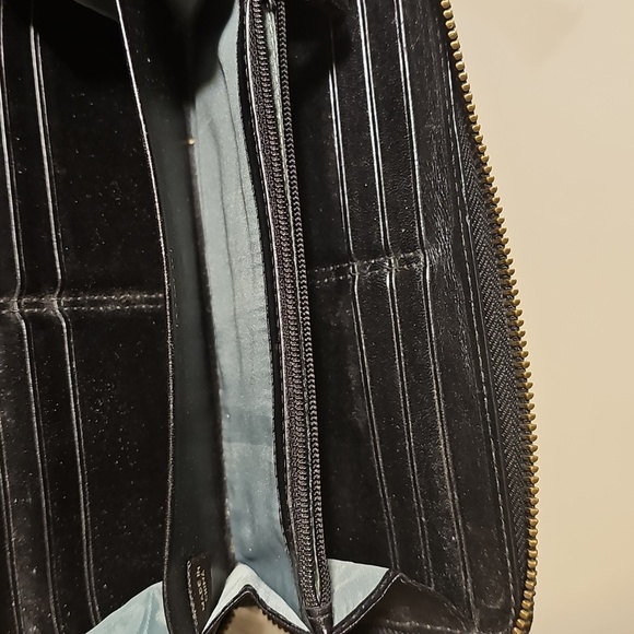 Coach Vintage Chelsea Black Leather Accordion Trifold Clutch Wallet - Picture 4 of 4